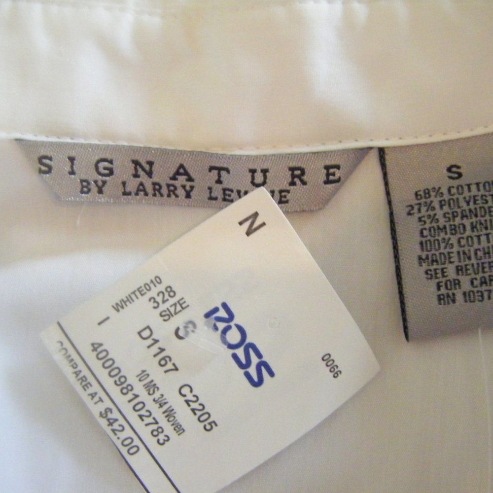 Classic Fitted White Button Front Blouse Size S - image 7